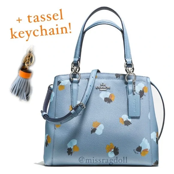 Coach Leather Crossbody Satchel Bag + Keychain - Picture 1 of 8